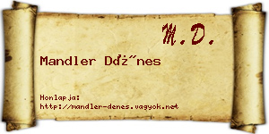 Mandler Dénes névjegykártya