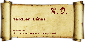 Mandler Dénes névjegykártya